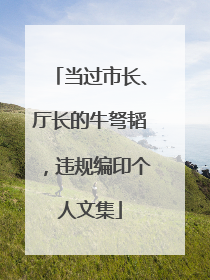 当过市长、厅长的牛弩韬，违规编印个人文集